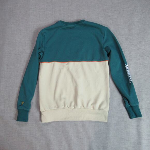 Skrued Sweatshirt Mens Small Teal Cream Music Punk Skater Hip Hop Emo Pullover - Picture 8 of 14